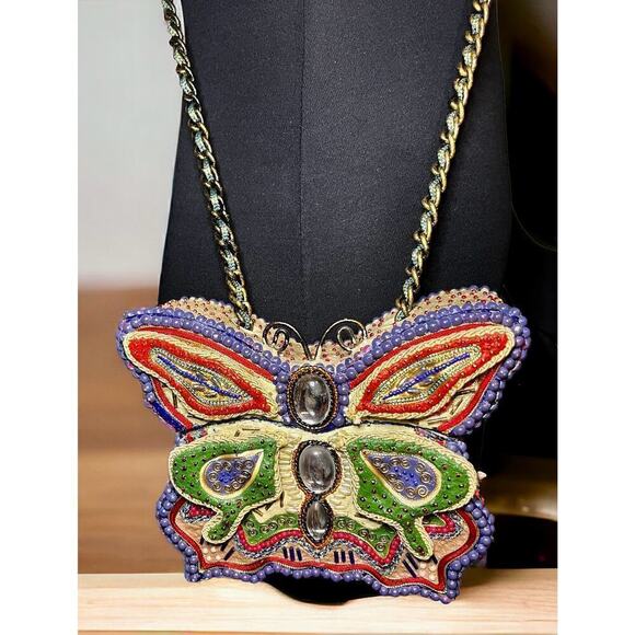Vintage Mary Frances Top Lift “Flutter By” Box Bag - Picture 9 of 13